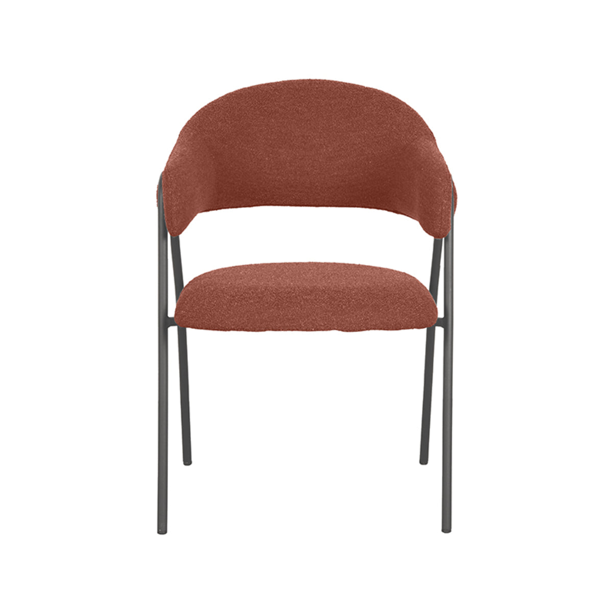 Label51 - Chaise de salle à manger Lowen - Bouclé - Terracotta - 58 x 60 x 84 cm