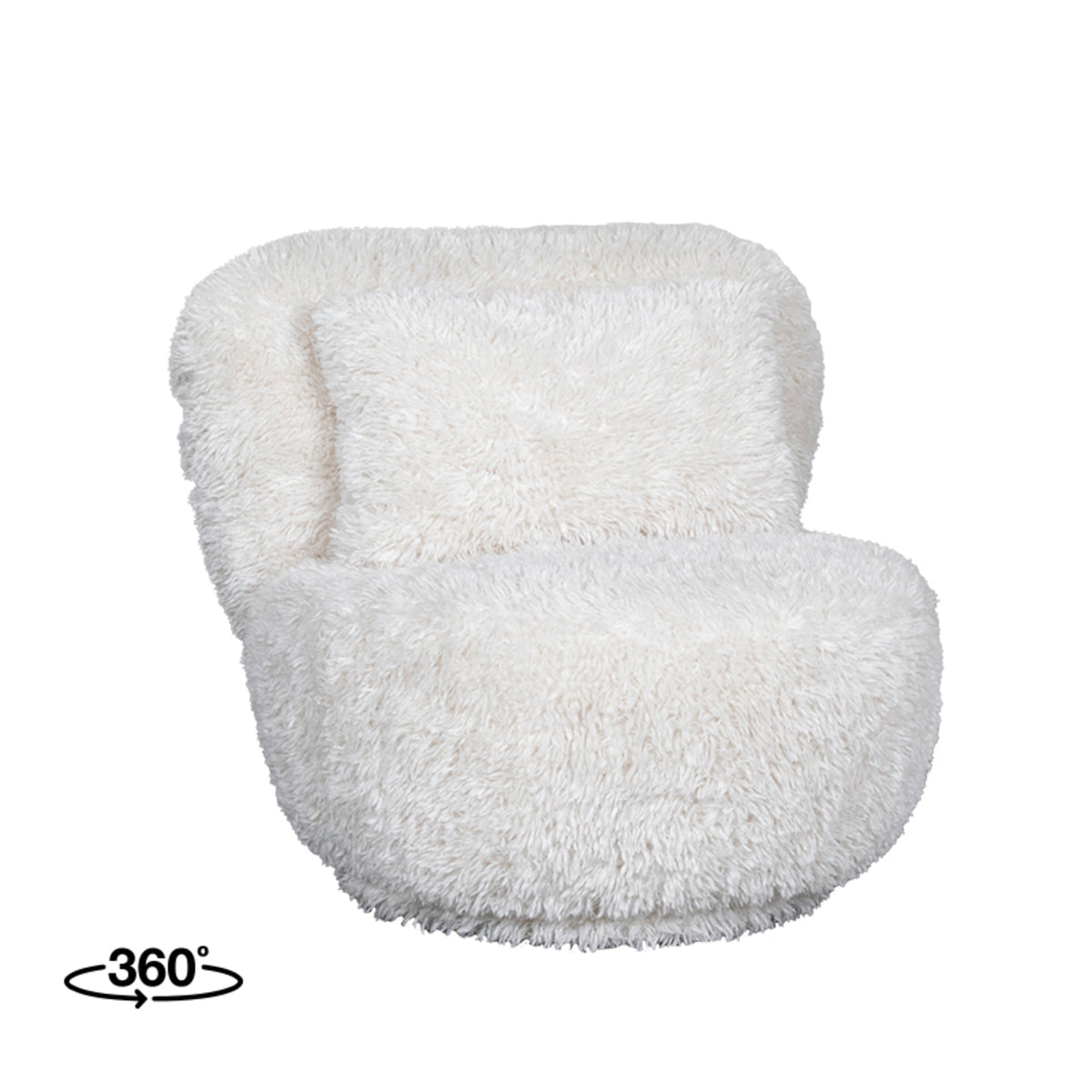 Label51 - Draaifauteuil Doodle - Stof - Crème - 90 x 87 x 73 cm