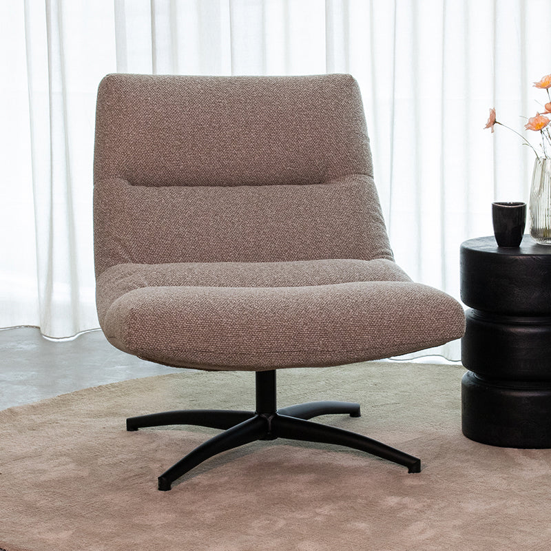 Label51 - Fauteuil pivotant Calix - Bouclé - Champignon - 77 x 93 x 88 cm
