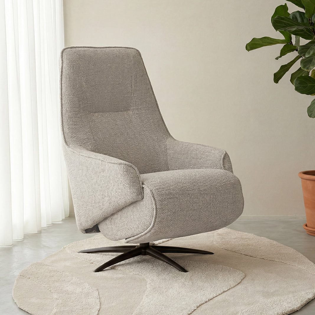 Label51 - Fauteuil relax électrique Aiden - Bouclé - Naturel - 68 x 87 x 110 cm