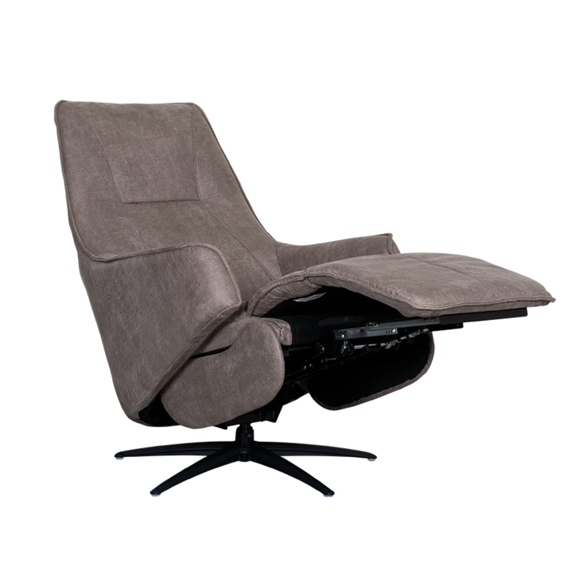 Label51 - Elektrische relaxfauteuil Odense - Microsuède - Taupe - 68 x 87 x 110 cm