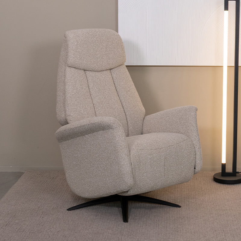 Label51 - Fauteuil relax électrique Jake - Bouclé - Naturel - 79 x 87 x 112 cm