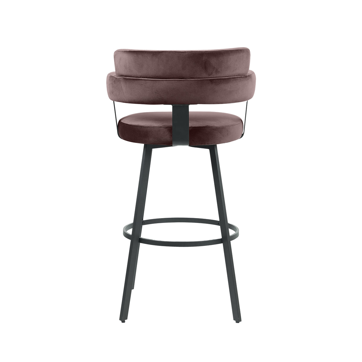 Label51 - Tabouret de bar Bardio - Velours - Taupe - 56 x 52 x 101 cm