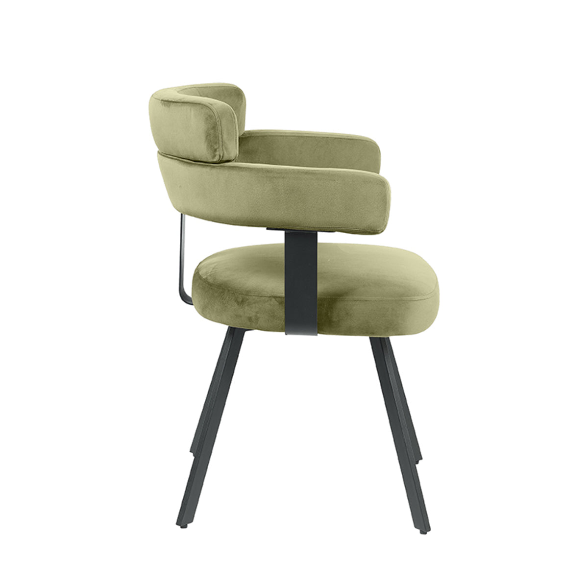 Label51 - Chaise de salle à manger Bardio - Velours - Vert chasseur - 62 x 57 x 79 cm