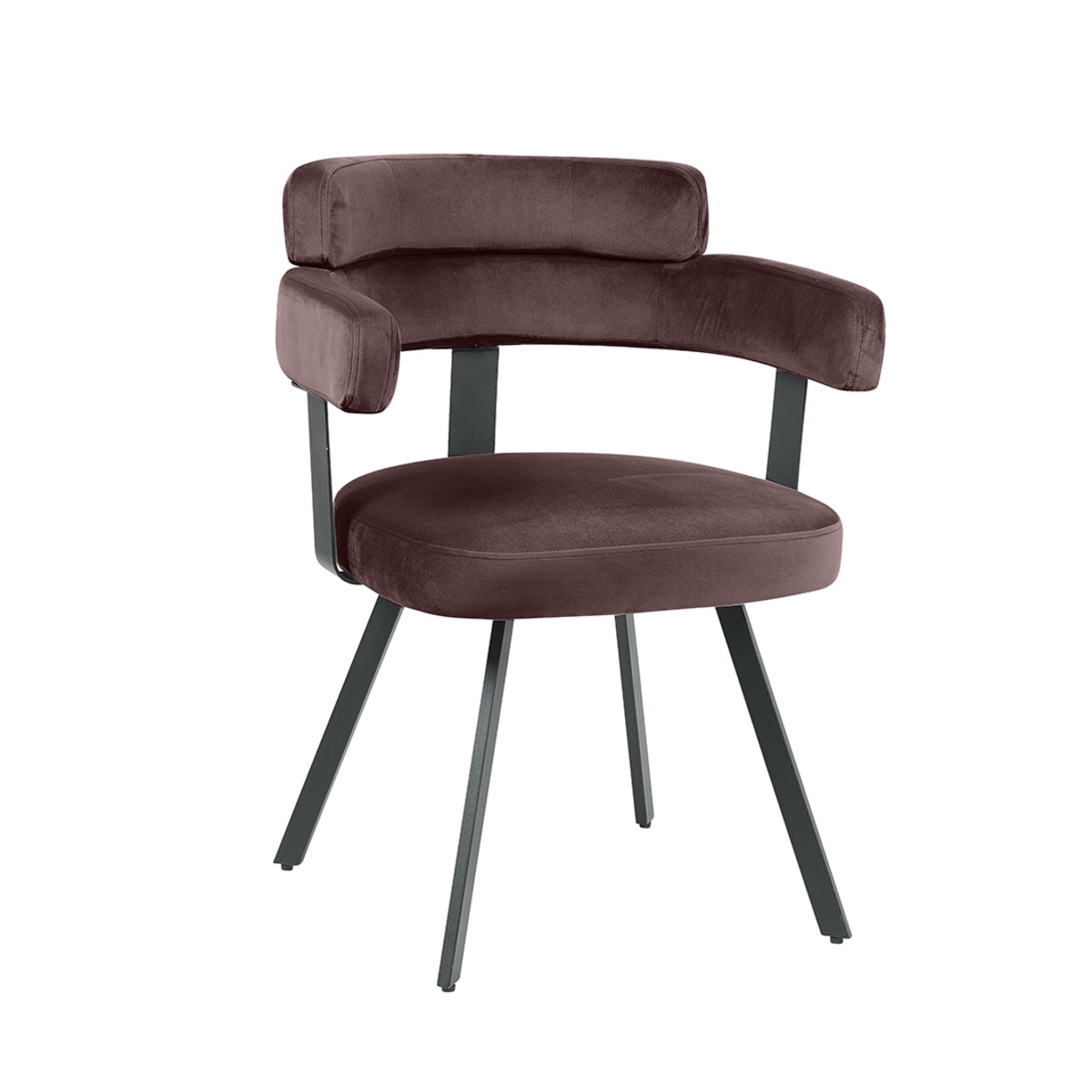Label51 - Eetkamerstoel Bardio - Velours - Taupe - 62 x 57 x 79 cm