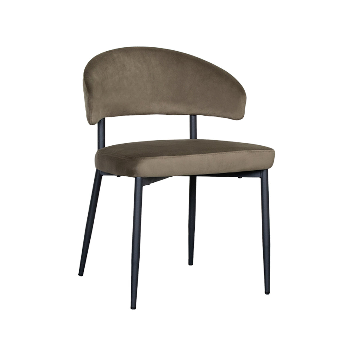 Label51 - Chaise de salle à manger Bliss - Velours - Vert chasseur - 56 x 55 x 76 cm