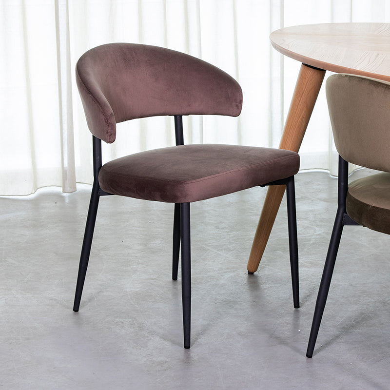 Label51 - Chaise de salle à manger Bliss - Velours - Taupe - 56 x 55 x 76 cm