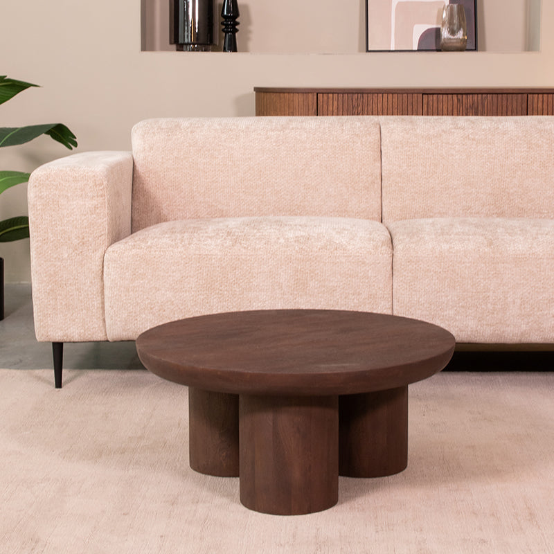 Label51 - Table basse Olly - Bois de manguier - Espresso - 90 x 90 x 37 cm