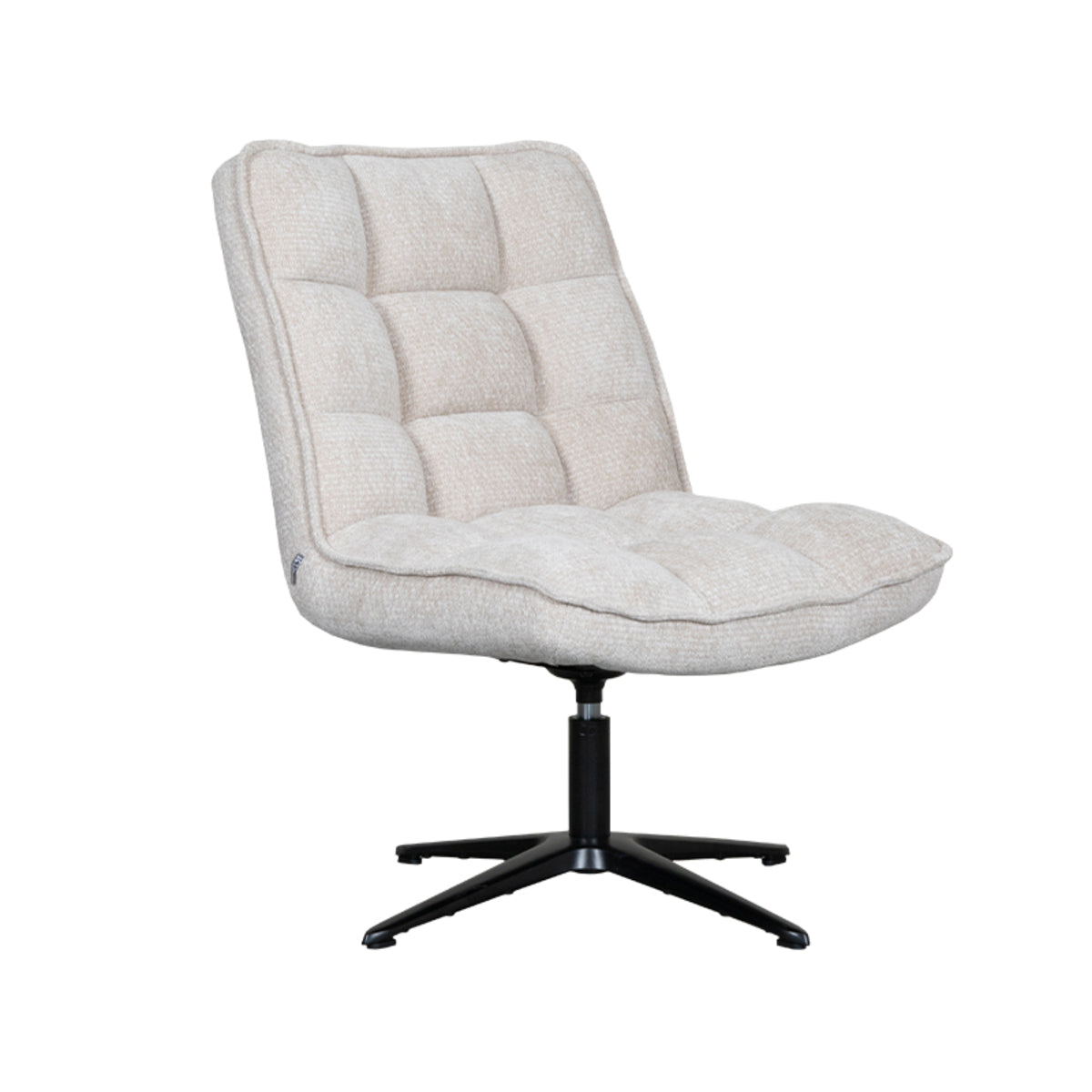 Label51 - Draaifauteuil Vince - Stof - Naturel - 63 x 74 x 91 cm