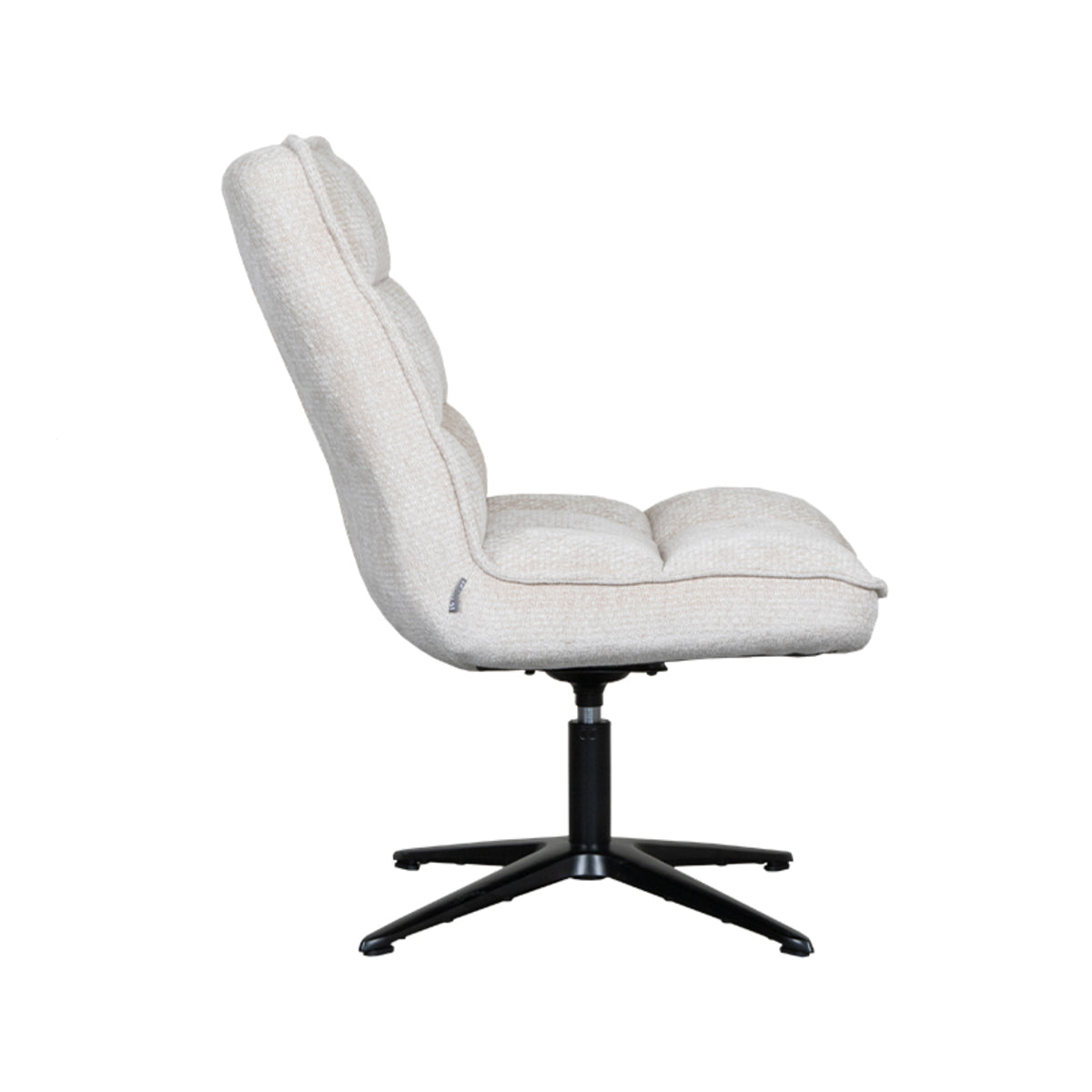 Label51 - Draaifauteuil Vince - Stof - Naturel - 63 x 74 x 91 cm