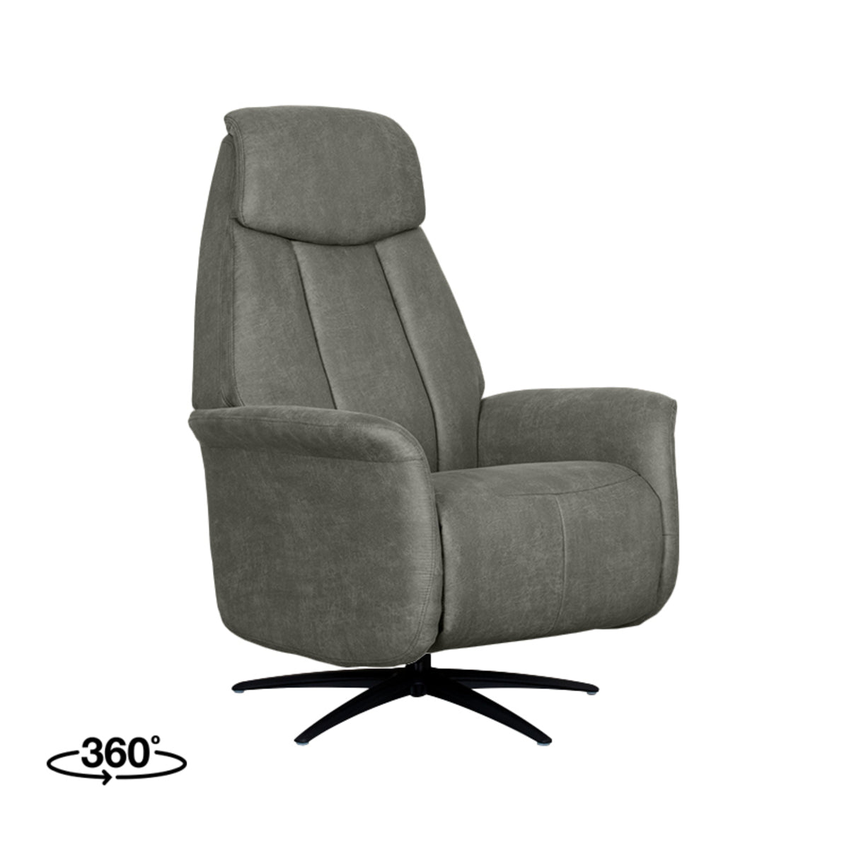 Label51 - Fauteuil relax électrique Oslo - Microsuède - Taupe - 79 x 87 x 112 cm