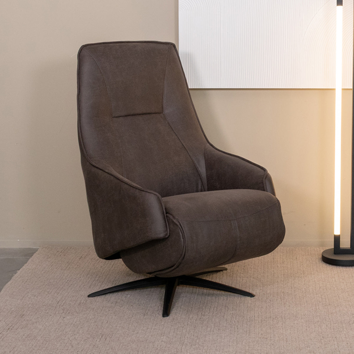 Label51 - Fauteuil relax électrique Odense - Microsuède - Anthracite - 68 x 87 x 110 cm