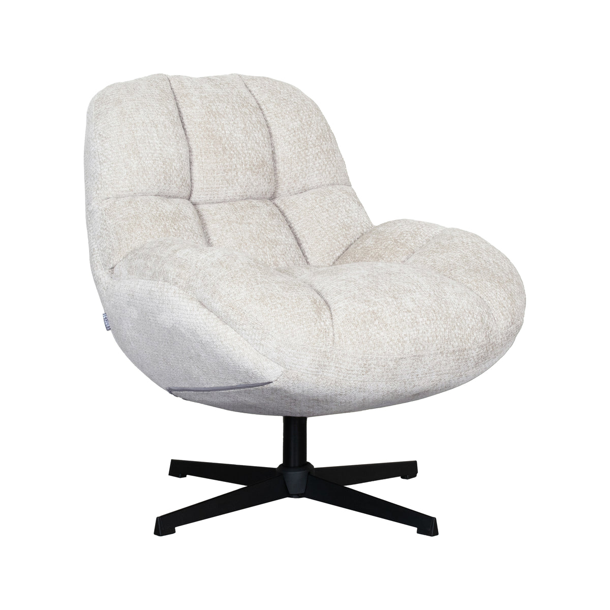 Label51 - Fauteuil pivotant Huxley - Tissu - Naturel - 76 x 86 x 92 cm