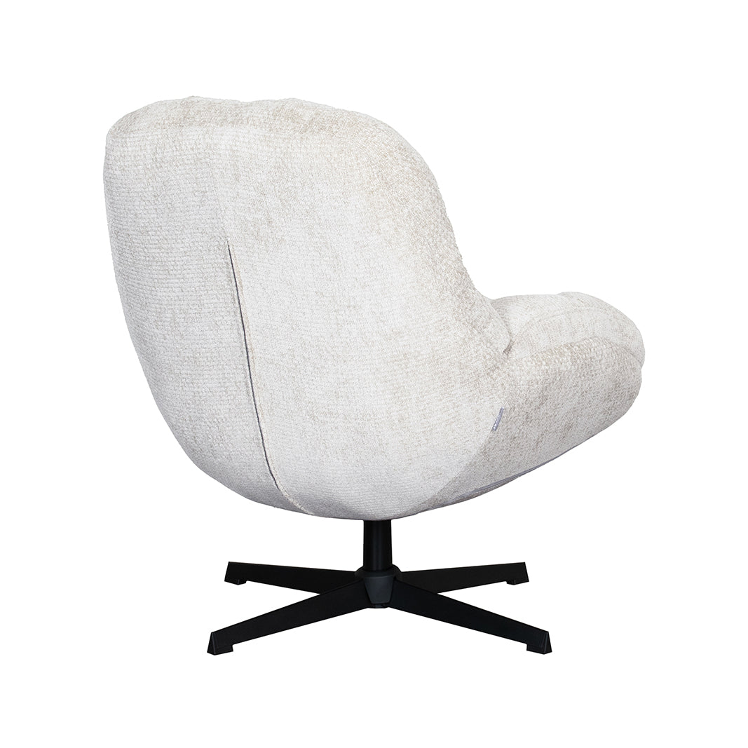 Label51 - Fauteuil pivotant Huxley - Tissu - Naturel - 76 x 86 x 92 cm