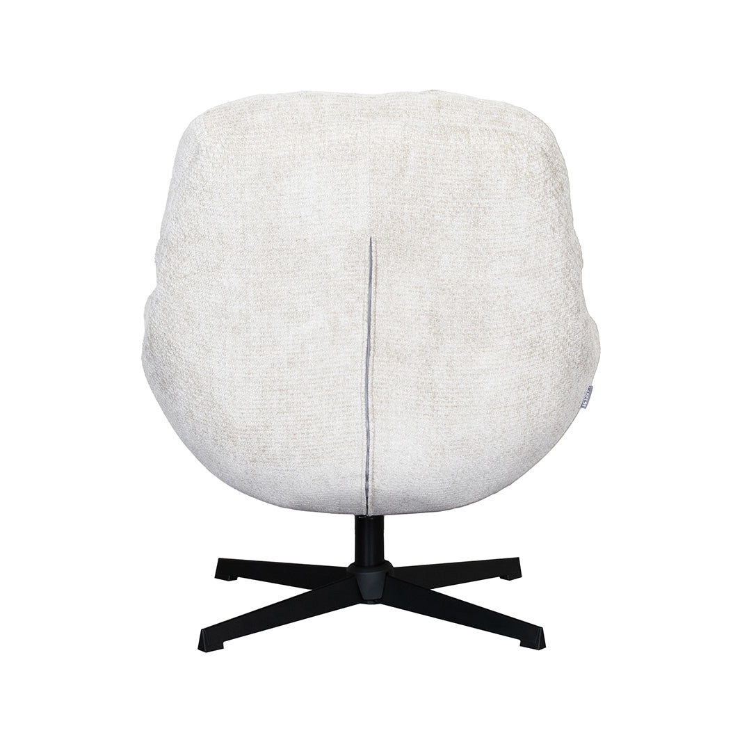 Label51 - Fauteuil pivotant Huxley - Tissu - Naturel - 76 x 86 x 92 cm