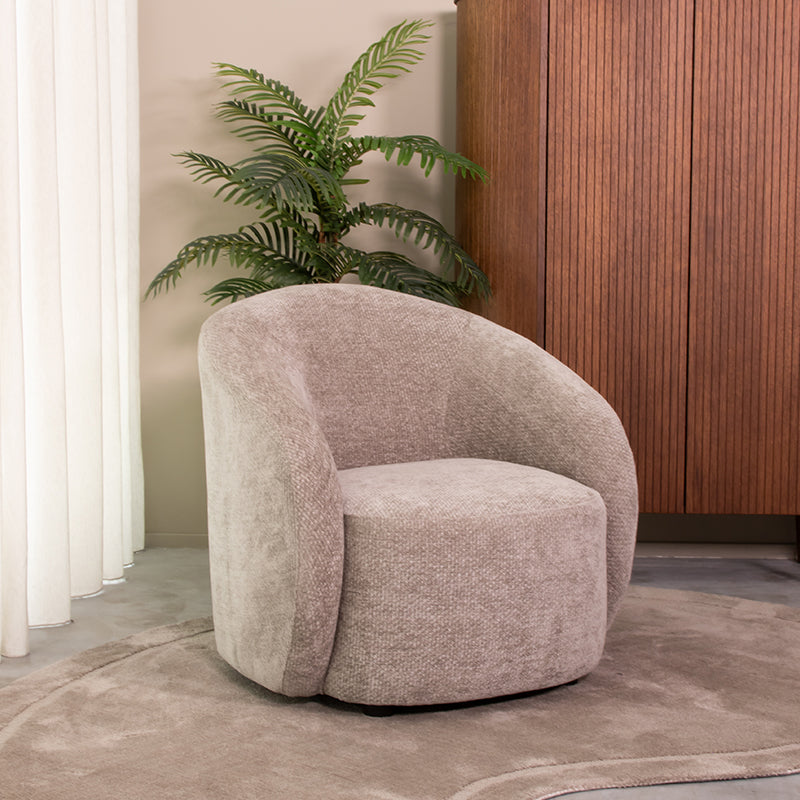 Label51 - Fauteuil Alby - Tissu - Gris pierre - 82 x 88 x 81 cm
