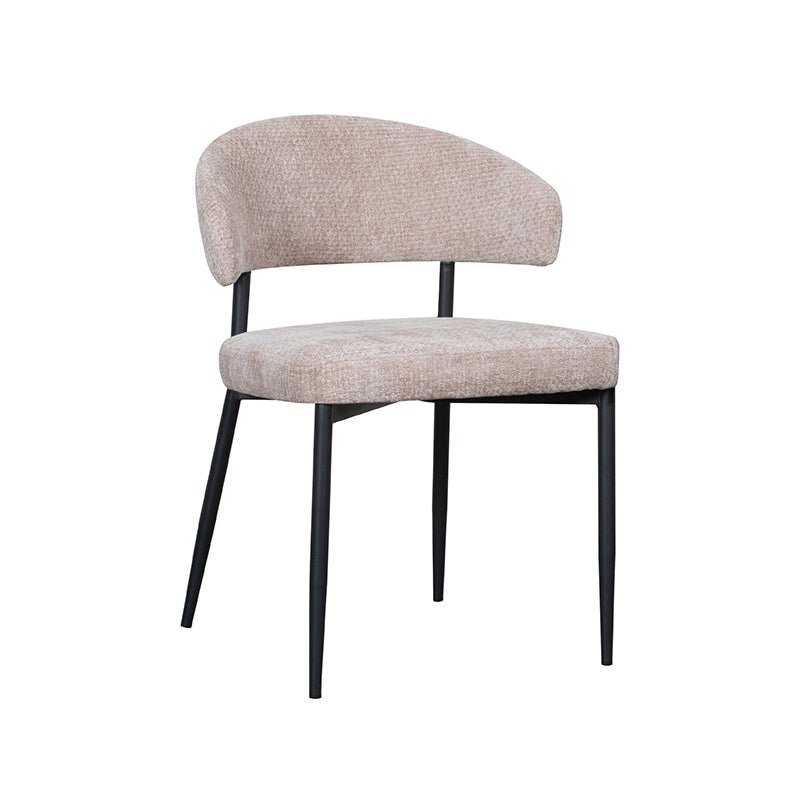 Label51 - Eetkamerstoel Bliss - Stof - Klei - 56 x 55 x 76 cm