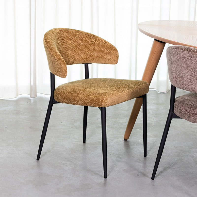 Label51 - Eetkamerstoel Bliss - Stof - Mosterd - 56 x 55 x 76 cm