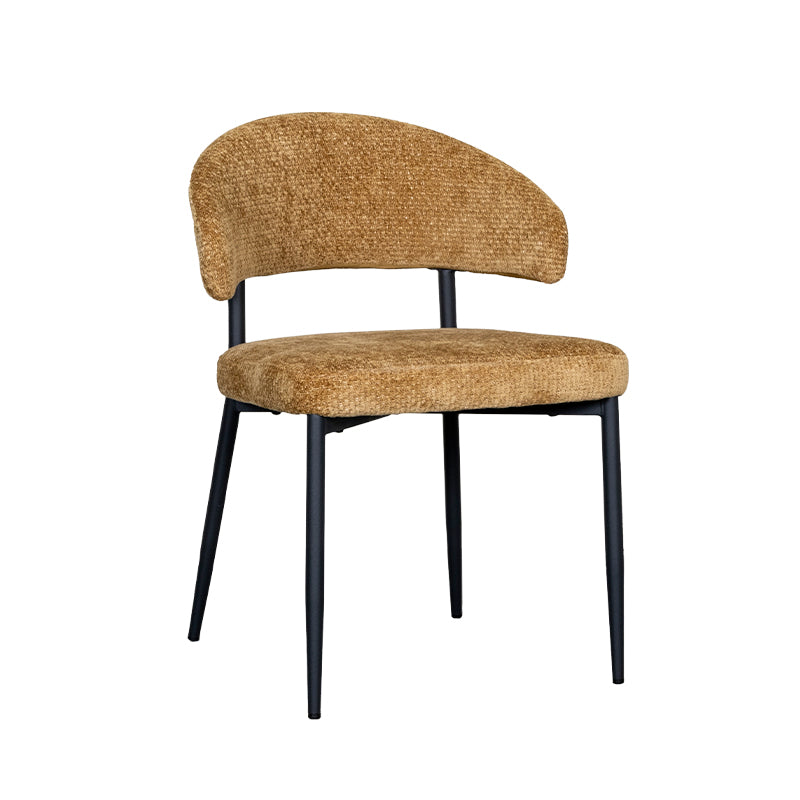 Label51 - Eetkamerstoel Bliss - Stof - Mosterd - 56 x 55 x 76 cm