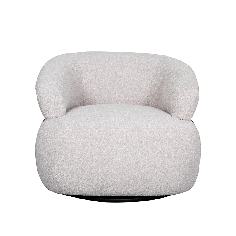 Label51 - Draaifauteuil Valenza - Bouclé - Naturel - 83 x 79 x 73 cm
