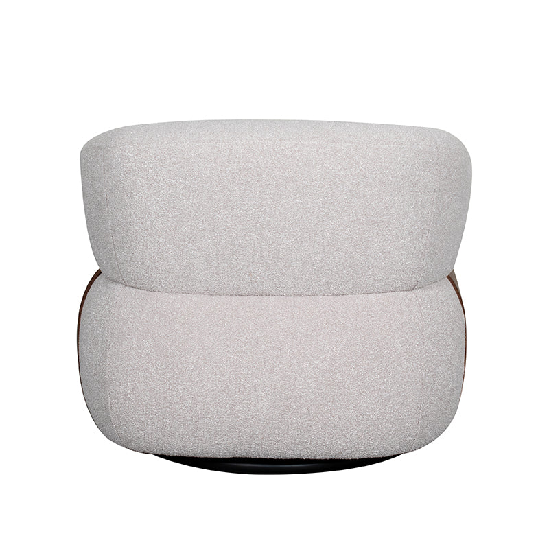 Label51 - Draaifauteuil Valenza - Bouclé - Naturel - 83 x 79 x 73 cm
