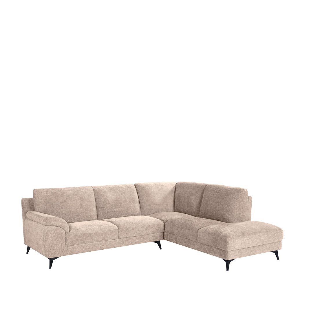 Label51 - Hoekbank Santino Rechts - Stof - Klei - 257 x 215 x 85 cm