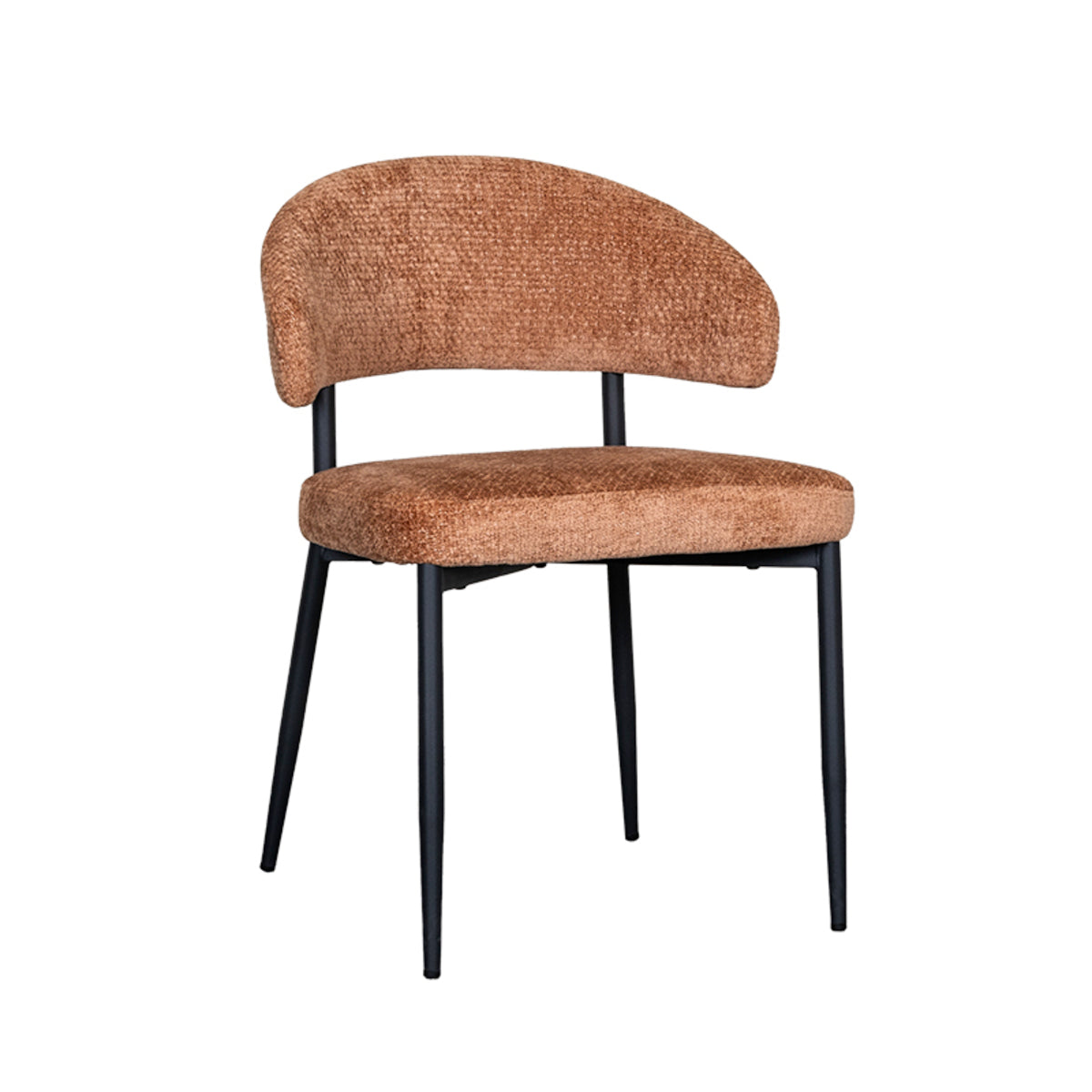 Label51 - Eetkamerstoel Bliss - Stof - Cognac - 56 x 55 x 76 cm