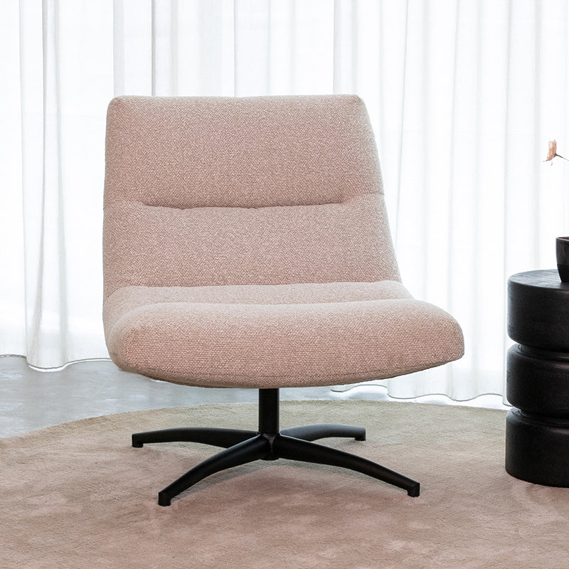 Label51 - Fauteuil pivotant Calix - Bouclé - Naturel - 77 x 93 x 88 cm