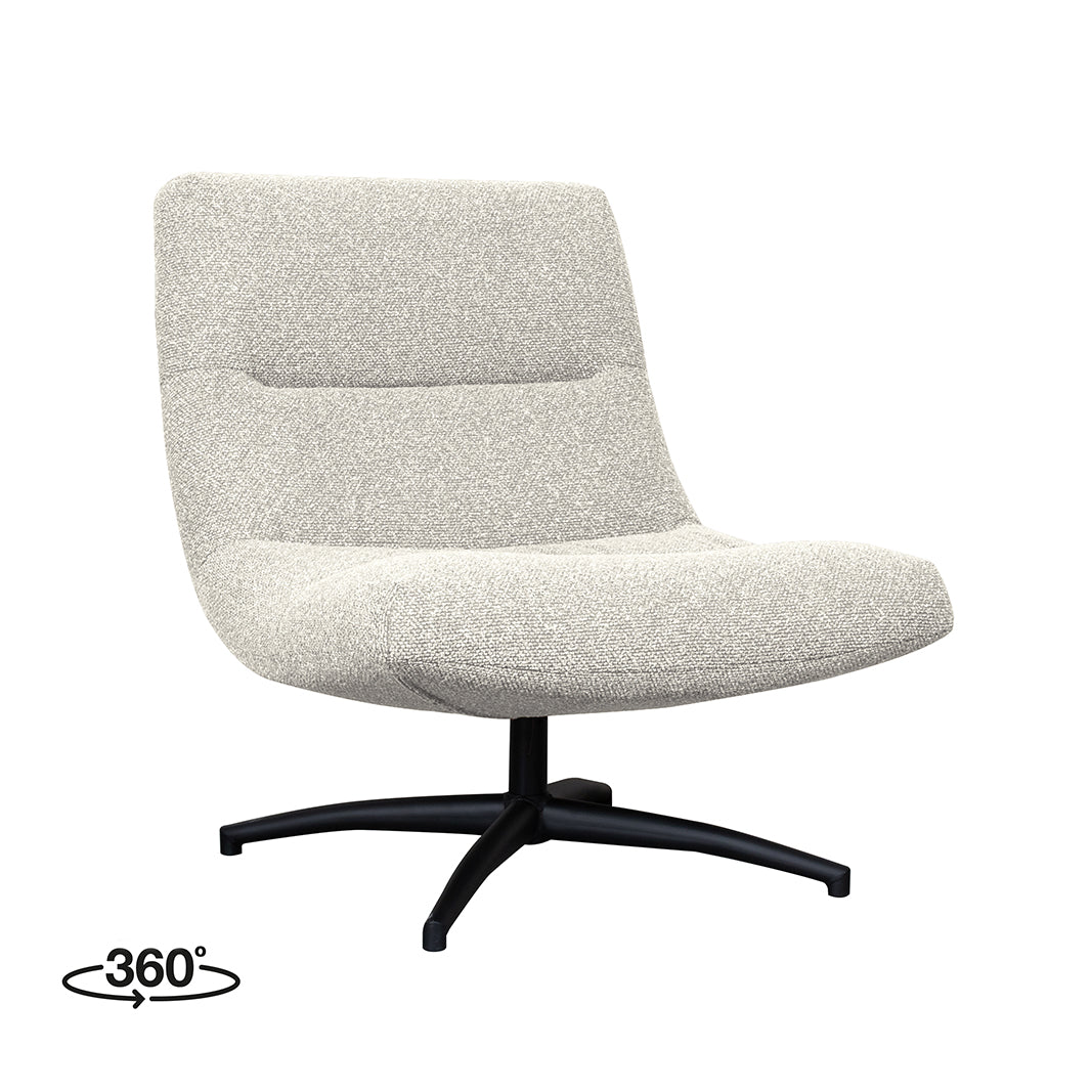 Label51 - Fauteuil pivotant Calix - Bouclé - Naturel - 77 x 93 x 88 cm