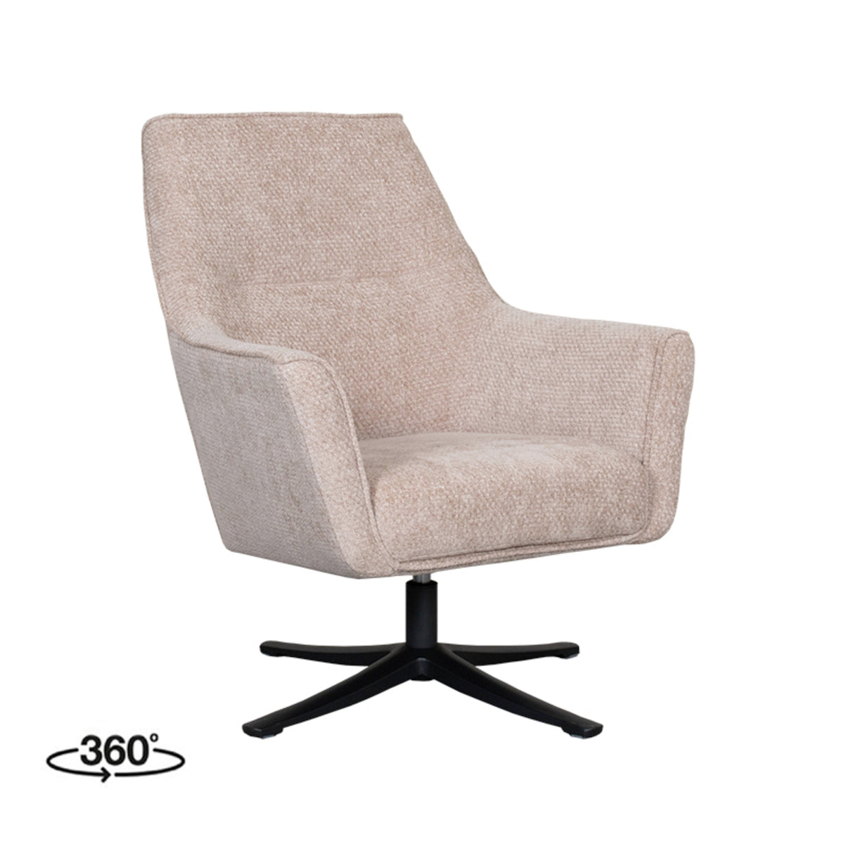 Label51 - Fauteuil pivotant Tod - Tissu - Argile - 76 x 75 x 90 cm