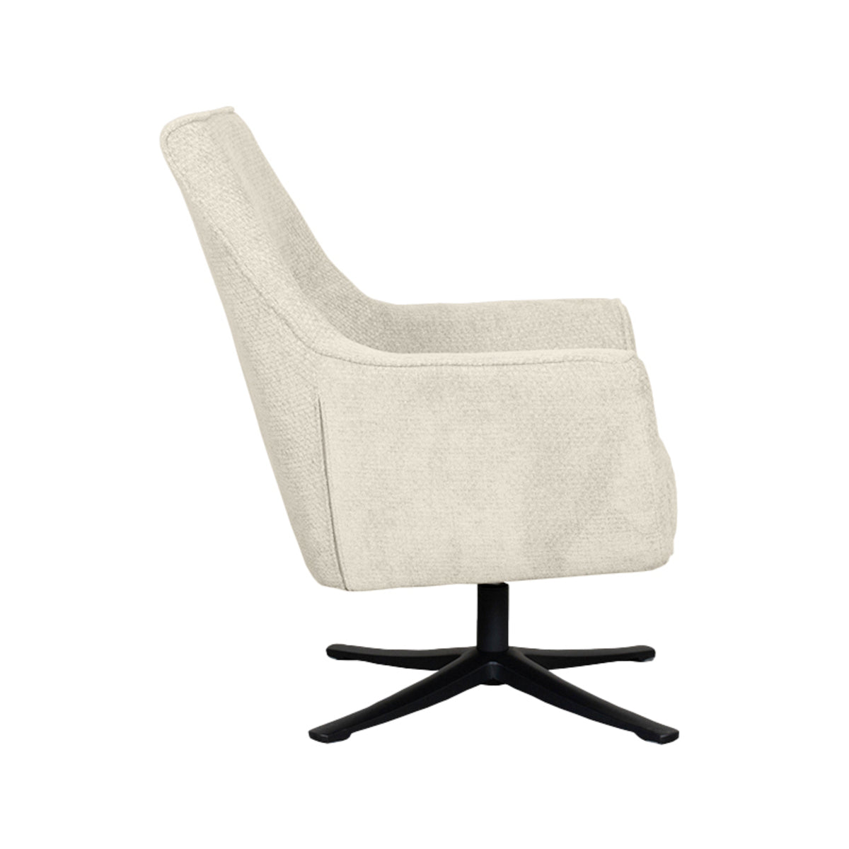 Label51 - Fauteuil pivotant Tod - Tissu - Naturel - 76 x 75 x 90 cm