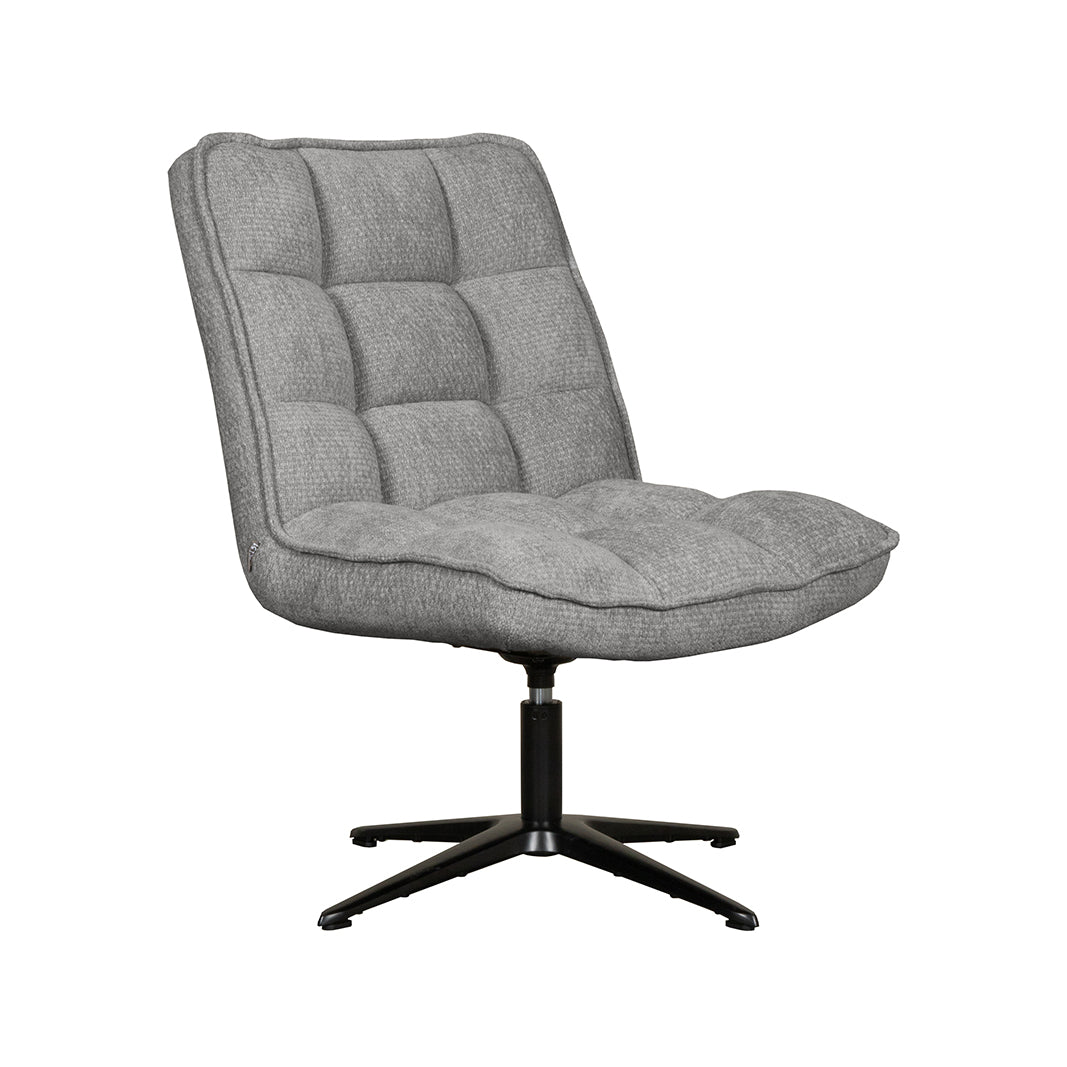 Label51 - Draaifauteuil Vince - Stof - Steengrijs - 63 x 74 x 91 cm