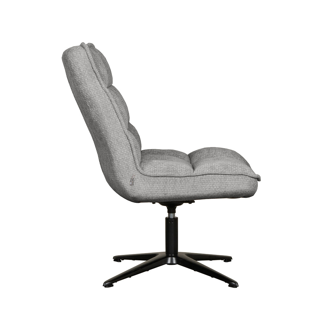 Label51 - Draaifauteuil Vince - Stof - Steengrijs - 63 x 74 x 91 cm