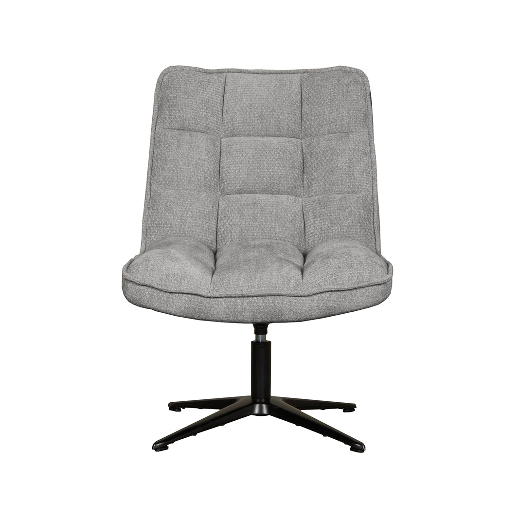 Label51 - Draaifauteuil Vince - Stof - Steengrijs - 63 x 74 x 91 cm