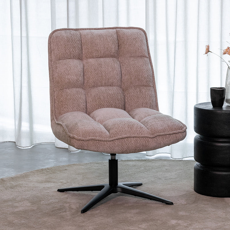 Label51 - Draaifauteuil Vince - Stof - Klei - 63 x 74 x 91 cm