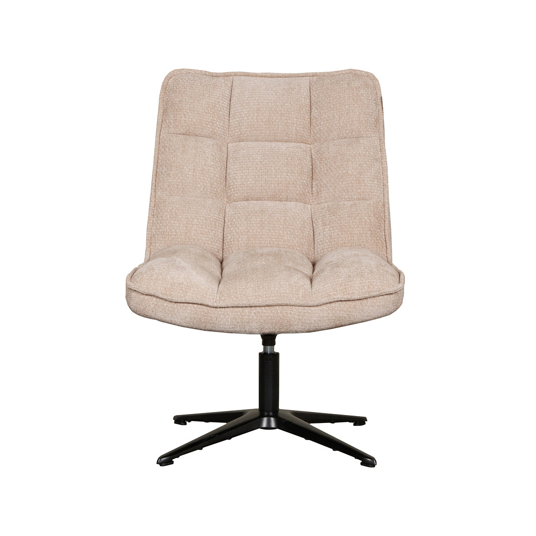 Label51 - Draaifauteuil Vince - Stof - Klei - 63 x 74 x 91 cm