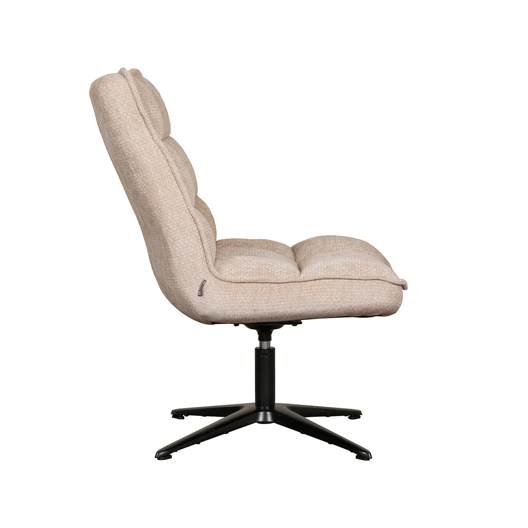 Label51 - Draaifauteuil Vince - Stof - Klei - 63 x 74 x 91 cm