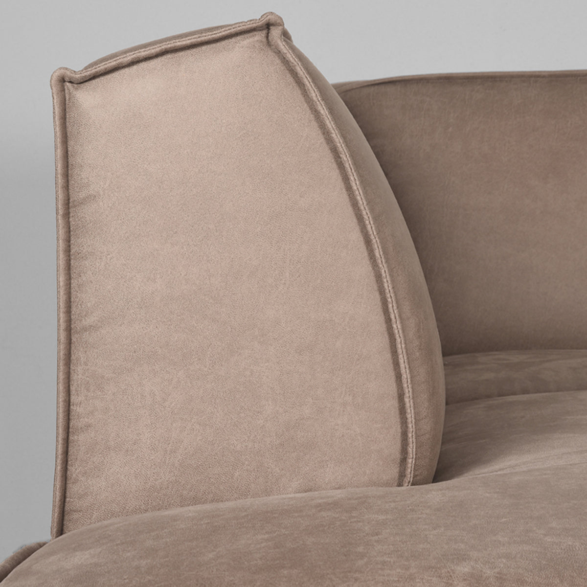 Label51 - Canapé Kay - Microsuède - Taupe - 283 x 218 x 80 cm