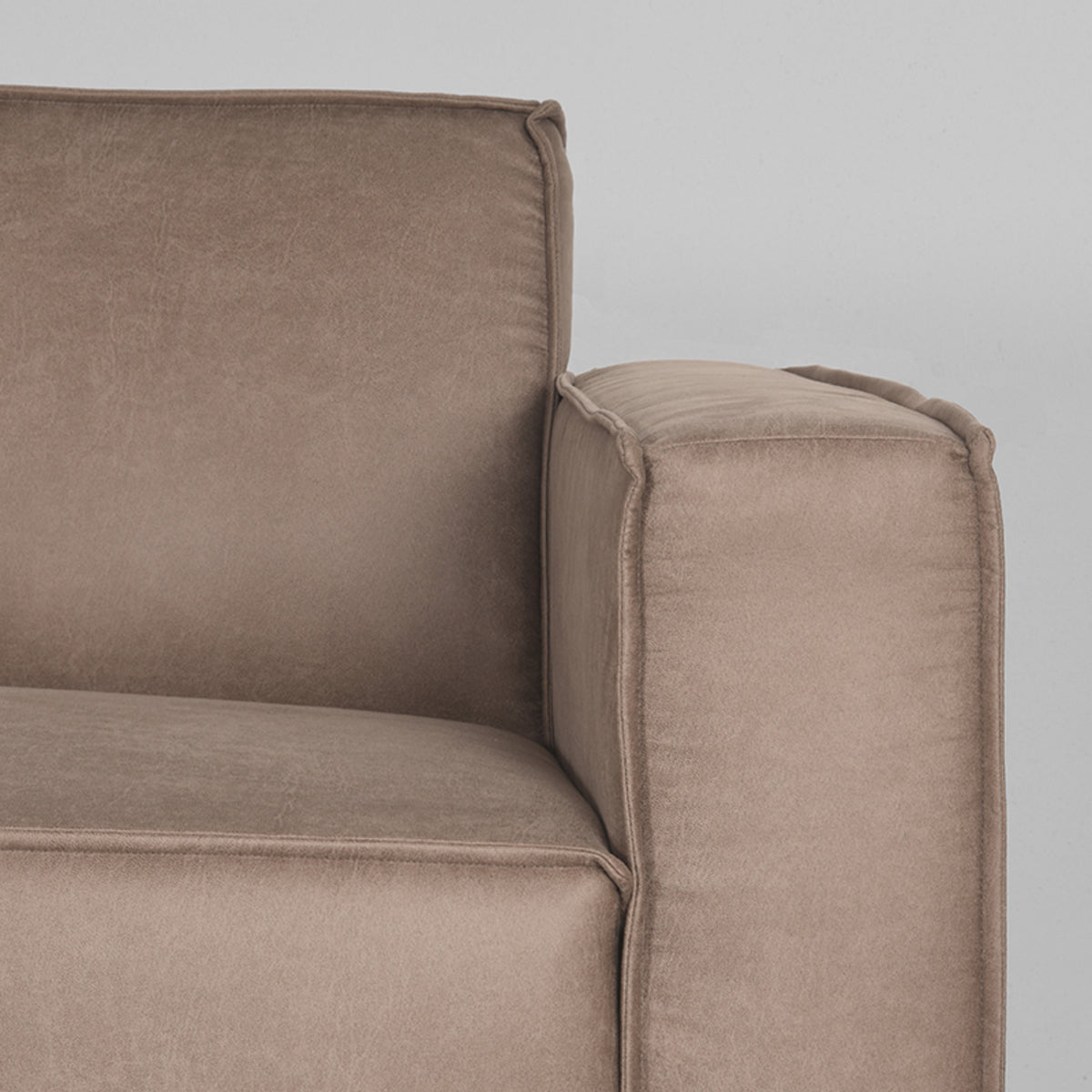 Label51 - Canapé Kay - Microsuède - Taupe - 283 x 218 x 80 cm