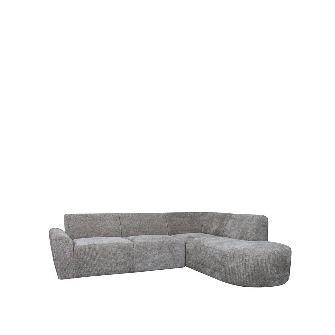 Label51 - Canapé Espen méridienne gauche - Tissu - Gris pierre - 267 x 223 x 79 cm