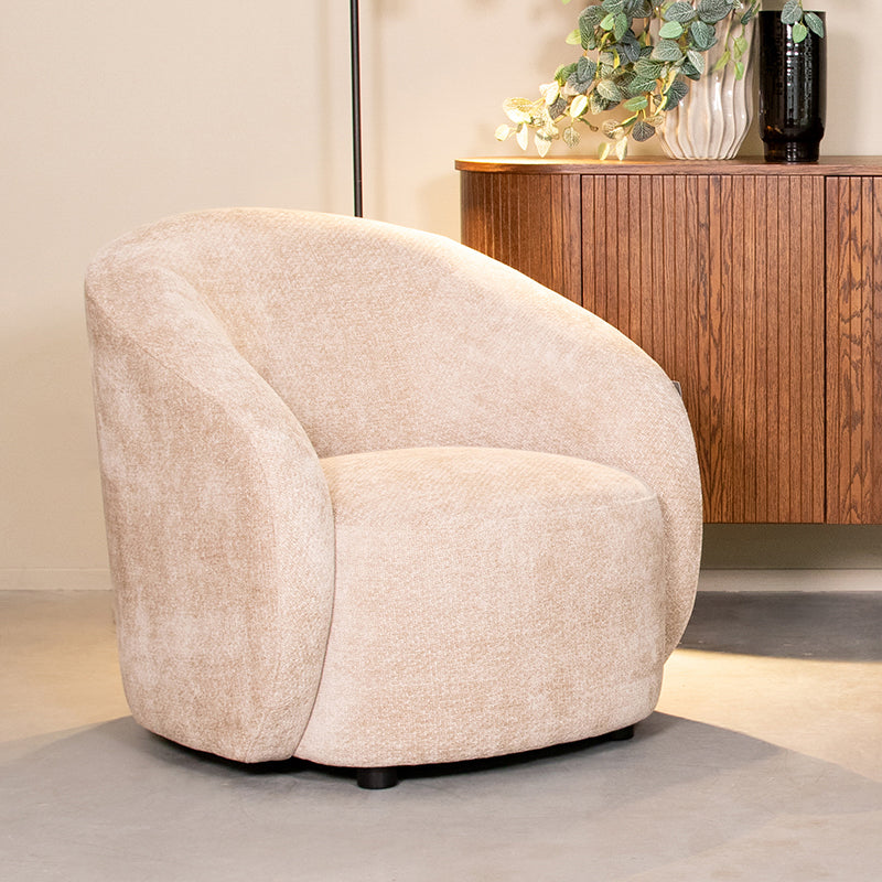 Label51 - Fauteuil Alby - Tissu - Naturel - 82 x 88 x 81 cm