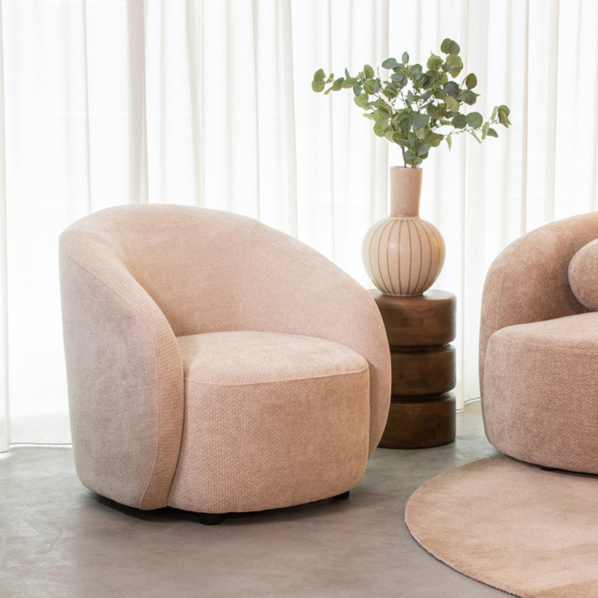 Label51 - Fauteuil Alby - Tissu - Naturel - 82 x 88 x 81 cm