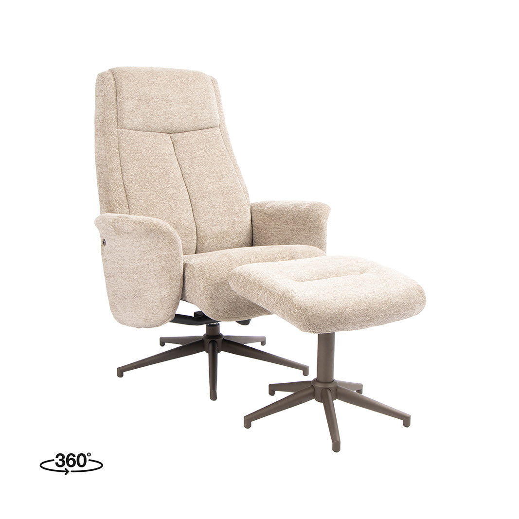 Label51 - Fauteuil pivotant Tumba + repose-pieds - 77 x 76 x 105 cm