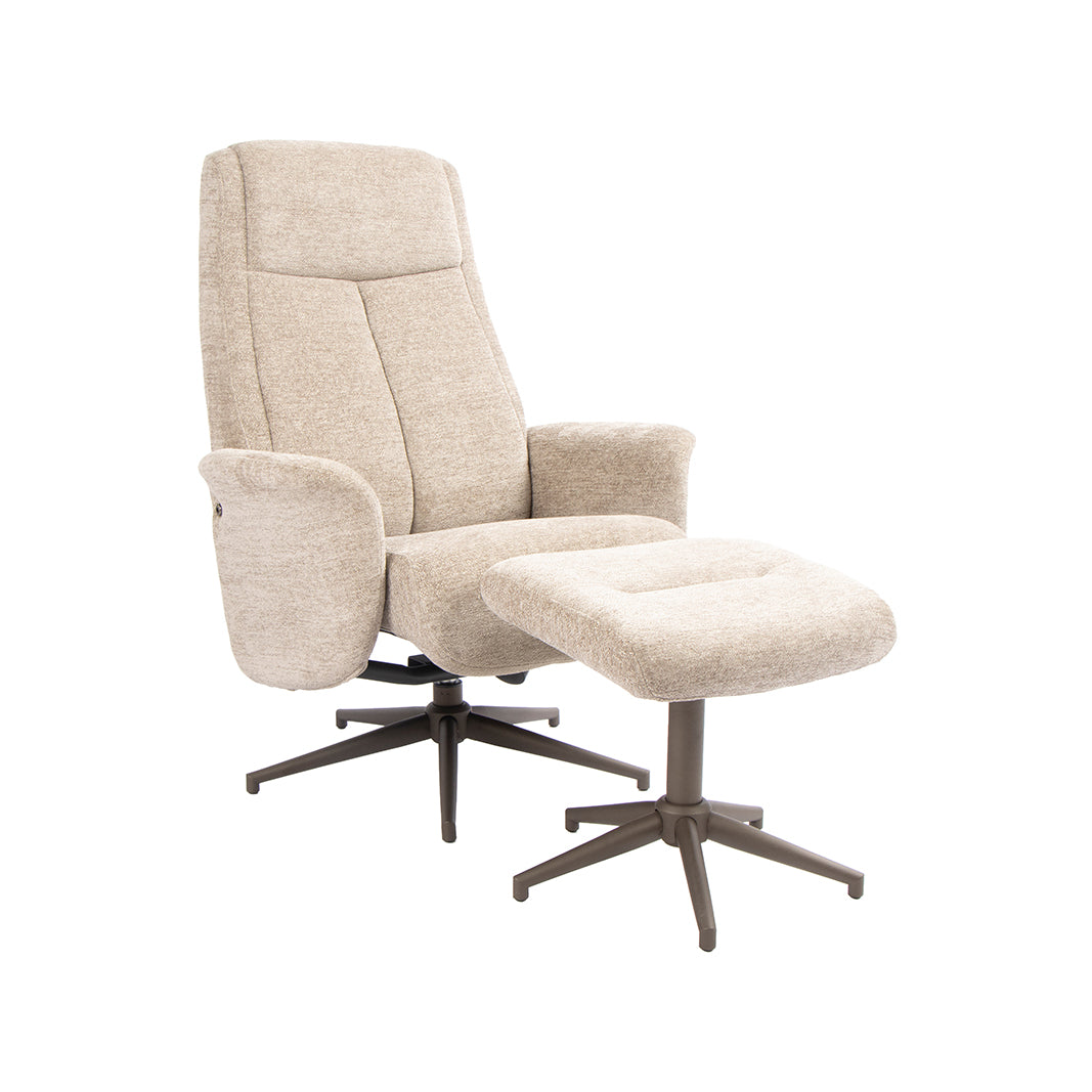 Label51 - Fauteuil pivotant Tumba + repose-pieds - 77 x 76 x 105 cm
