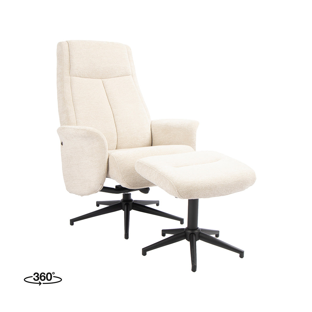 Label51 - Fauteuil pivotant Tumba + repose-pieds - 77 x 76 x 105 cm