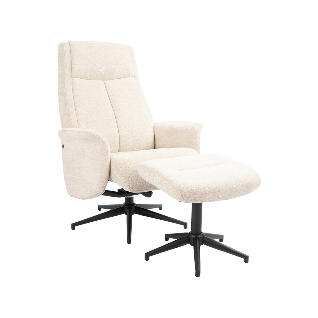 Label51 - Fauteuil pivotant Tumba + repose-pieds - 77 x 76 x 105 cm