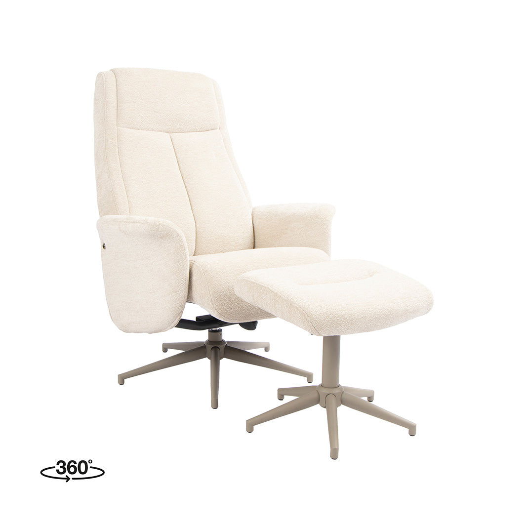 Label51 - Fauteuil pivotant Tumba + repose-pieds - 77 x 76 x 105 cm