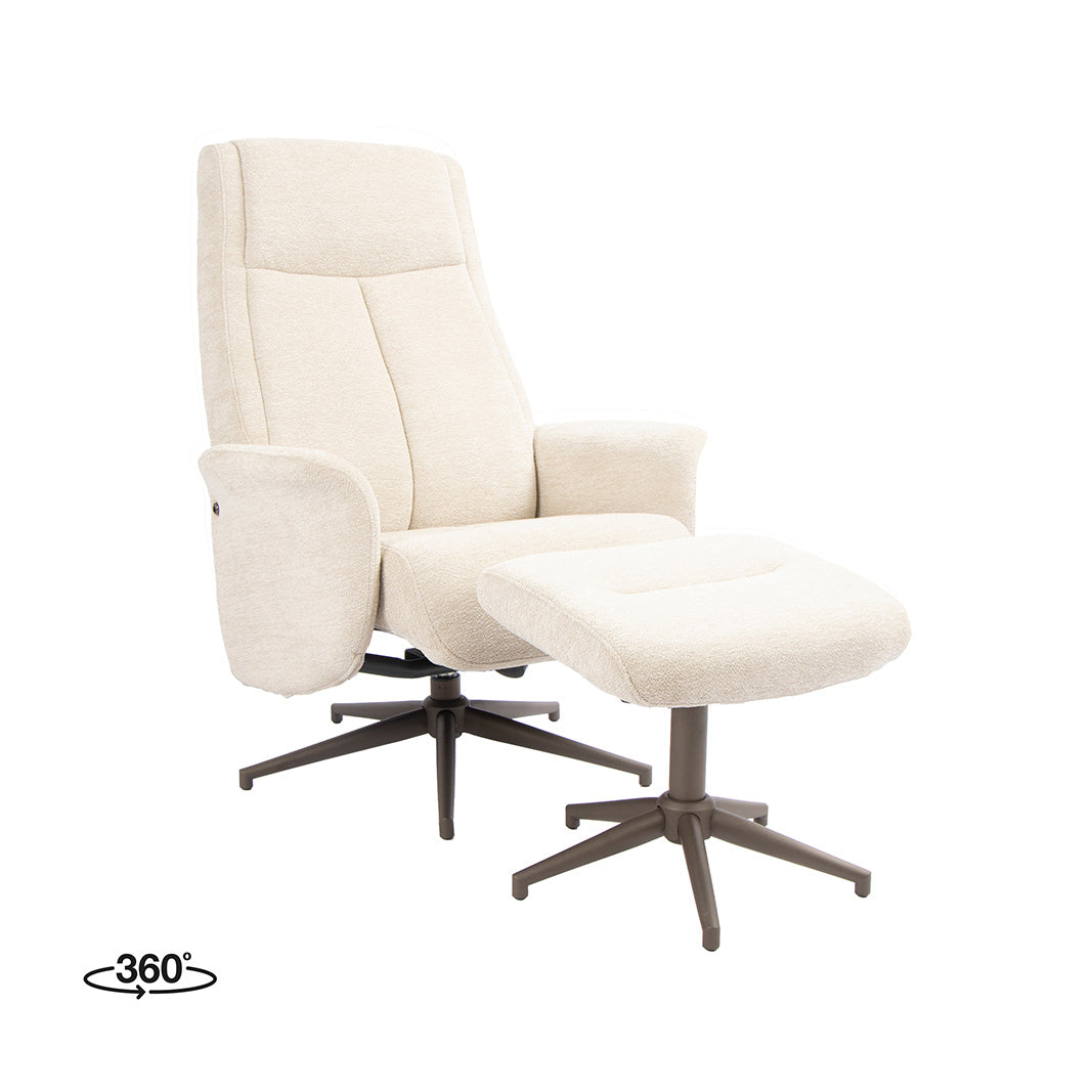 Label51 - Fauteuil pivotant Tumba + repose-pieds - 77 x 76 x 105 cm