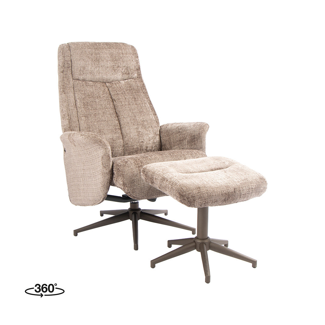 Label51 - Draaifauteuil Tumba + hocker - 77 x 76 x 105 cm