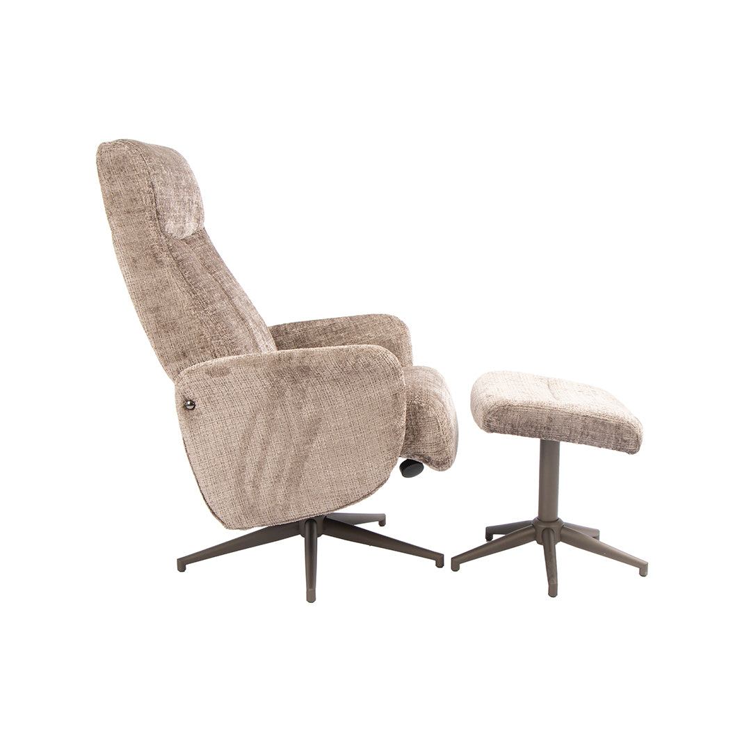 Label51 - Fauteuil pivotant Tumba + repose-pieds - 77 x 76 x 105 cm